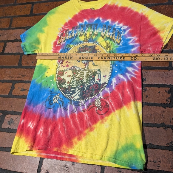 Ripple Junction Grateful Dead Tie Dye Men's S Skeleton Graphic Tee - Picture 7 of 9